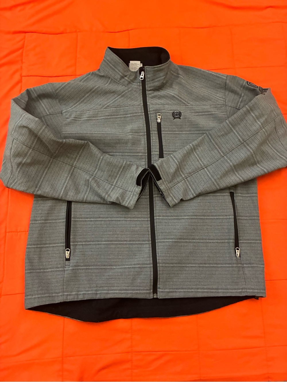 Cinch Jackets Mens XXL Softshell Jacket Gray Full Zip Western Riding